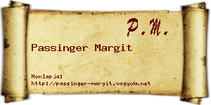 Passinger Margit névjegykártya